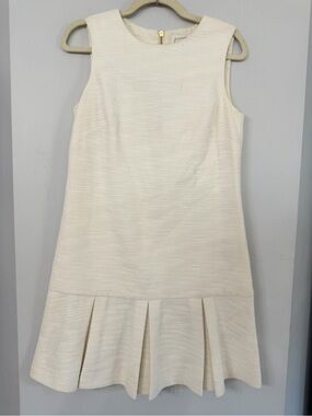 Sail to Sable Cream Sleeveless A-line Textured Peplum Mini Dress Women’s 6